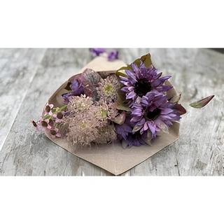 Boeket Gedroogde Kunstbloemen - Paars | Tuincentrum De Boet