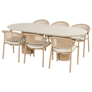 Hartman Valencio Taragona Diningset - Cappucino | De Boet