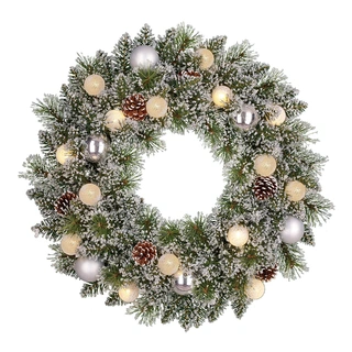 Black Box Kerstkrans Kaprun Versiering Zilver 60cm | De Boet