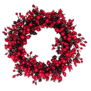 Kunst Kerstkrans Kersen L - Ø52 cm | De Boet