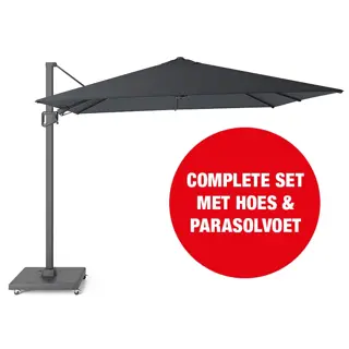 Halifax Zweefparasol Set 300x300 cm - Antraciet | De Boet