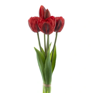 Bosje Kunst Tulpen Triumph x5 Rood - 29 cm | De Boet