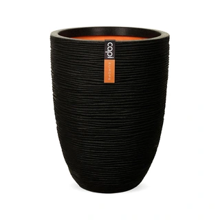 Capi Vaas Elegant Laag Rib NL ∅46x58 cm - Zwart | De Boet