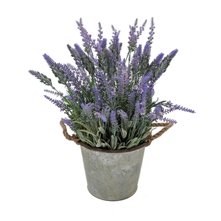 Kunst Lavendel in Zinken Emmer - 49 cm | De Boet