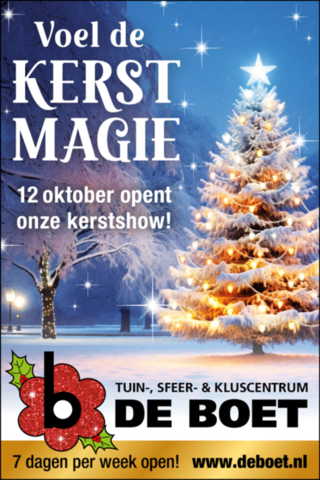 12 oktober opening kerstshow!