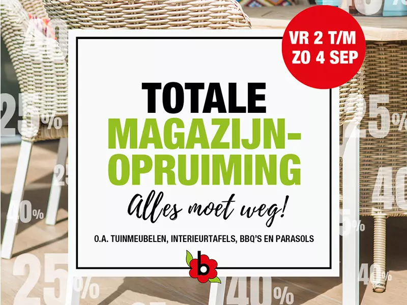 vat Opsommen Offer Totale magazijnopruiming - Tuincentrum De Boet