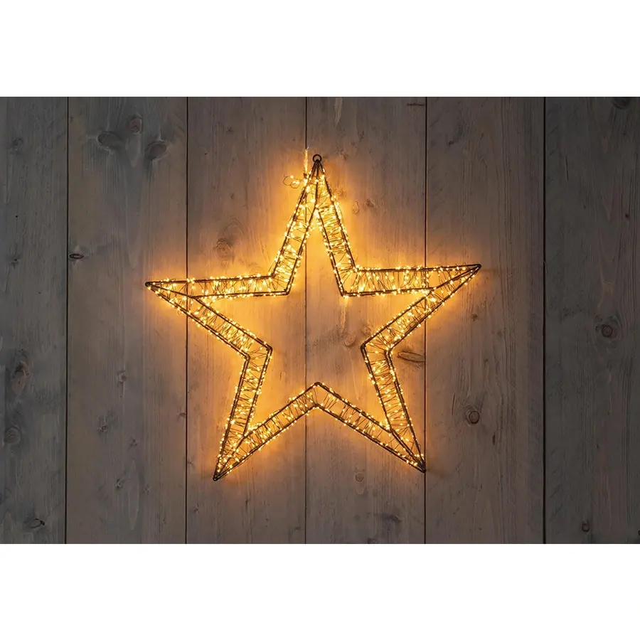 LED Kerstster 3D metaal - 56x5 cm