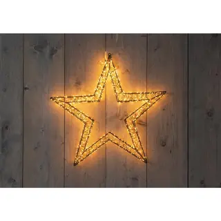 LED Kerstster 3D metaal - 56x5 cm