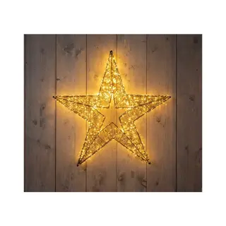 LED Kerstster 3D metaal - 76x8 cm