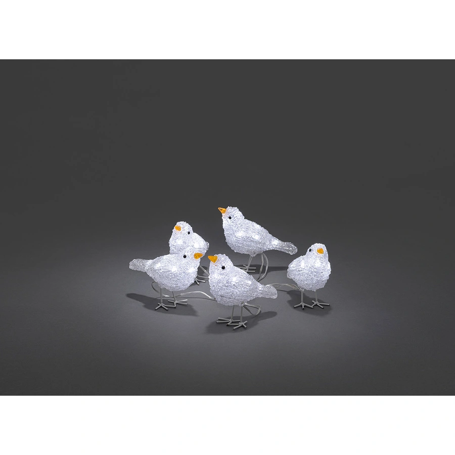 Konstsmide LED Set van 5 vogeltjes Acryl - 16x11,5 cm - afbeelding 2