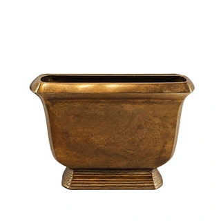 Vase aluminium Oval Ant.brass - 36x8x27 cm | De Boet