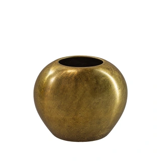 Vase aluminium Oval Ant.gold S - 28x13x17 cm | De Boet
