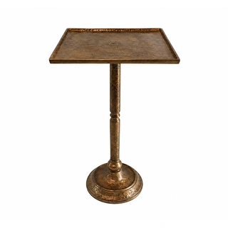 Bijzettafel Aluminium Ant.brass Shiny - 33x59 cm | De Boet