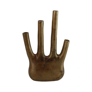 Vase aluminium 4tak Ant.brass - 30x10x49 cm | De Boet
