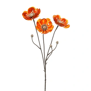 Kunstbloem Anemone Glamour Dark Orange - 75 cm