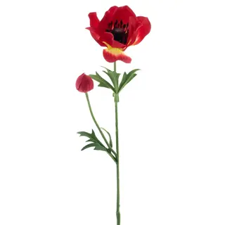 Kunstbloem Anemone spray Mina red 63cm