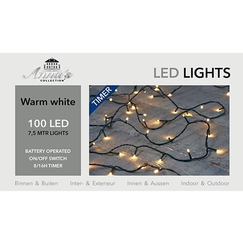 Kerstboomverlichting LED Lights Zwart - 7,5 m