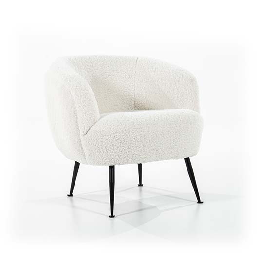 By-Boo Babe Fauteuil Boucle - White - afbeelding 1