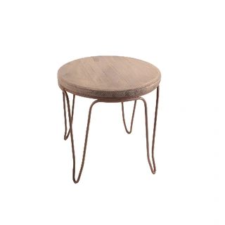 Bijzettafel Hout/Metaal - Ø34,5x29 cm | De Boet