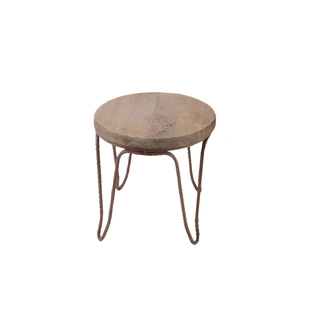 Bijzettafel Hout/Metaal - Ø28x24 cm | De Boet