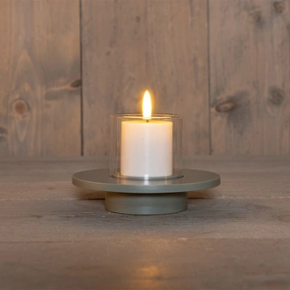 Buitenkaars 3D Vlam Olijf - Ø14x8,5 cm | De Boet