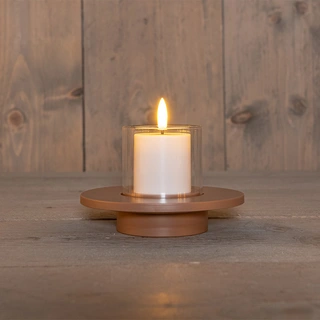 Buitenkaars 3D Vlam Terra - Ø14x8,5 cm | De Boet