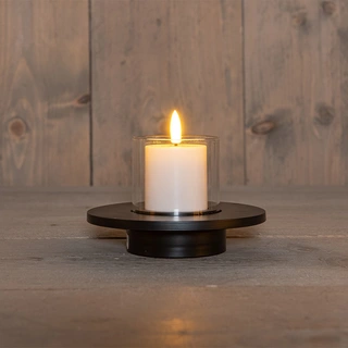 Buitenkaars 3D Vlam Zwart - Ø14x8,5 cm | De Boet