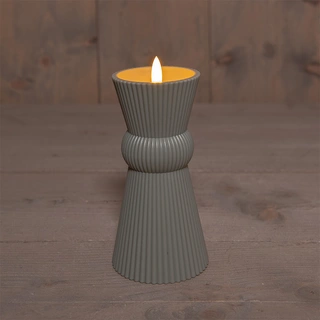 LED Kaars Buiten 3D Vlam Olijf - Ø8x17,5 cm | De Boet