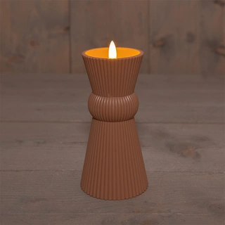 LED Kaars Buiten 3D Vlam Terra - Ø8x17,5 cm | De Boet