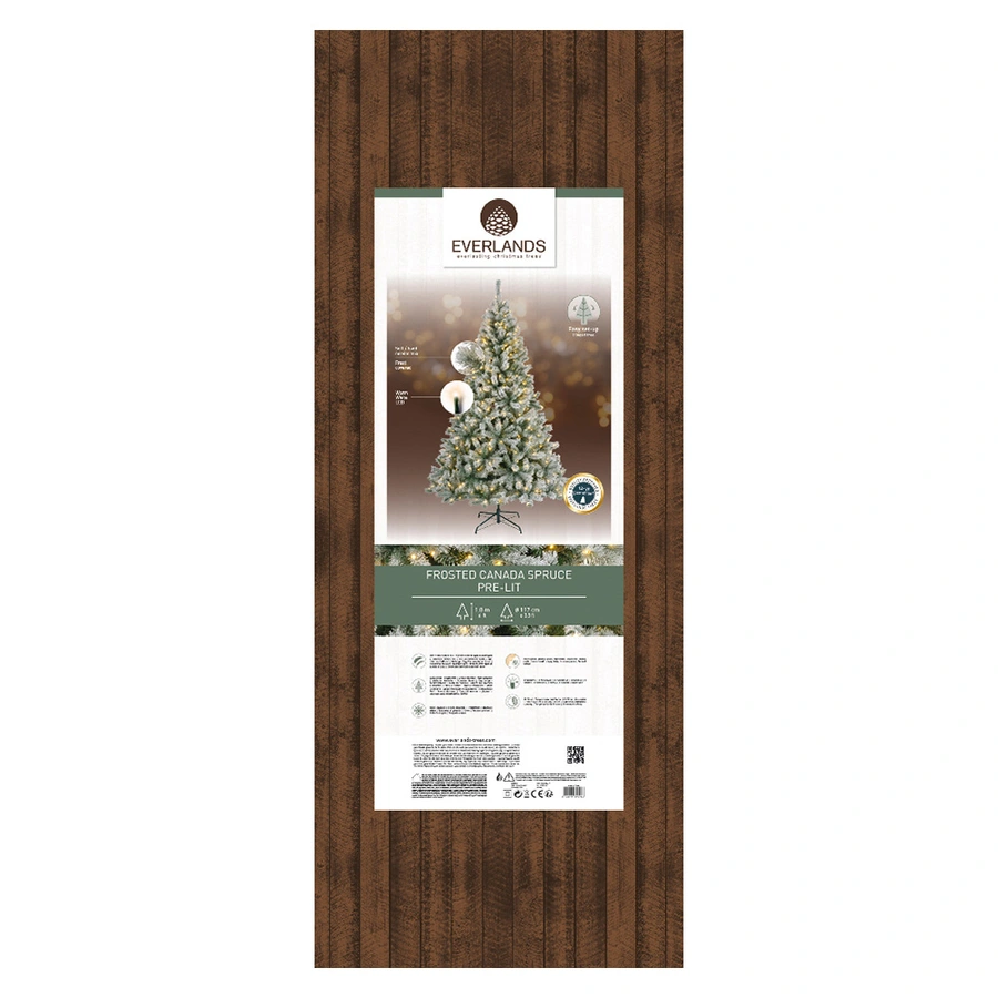 Everlands Kunstkerstboom Canada Frosted LED - 180 cm - afbeelding 6