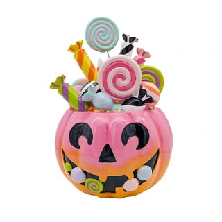 Halloween Pompoen Snoep Roze - 30x29x44 cm | De Boet