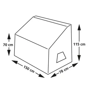 Eurotrail Cantonic Tuinbank Beschermhoes 150x78x70/115 cm - afbeelding 4