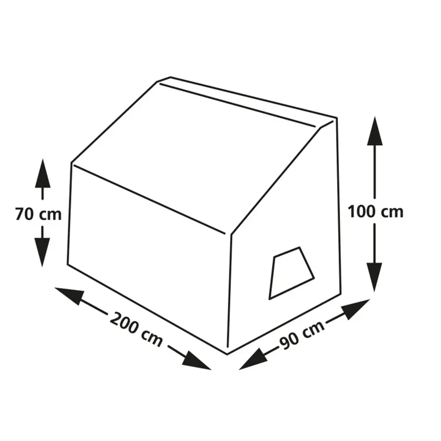 Eurotrail Cantonic Tuinbank Beschermhoes 200x90x70/100 cm - afbeelding 4