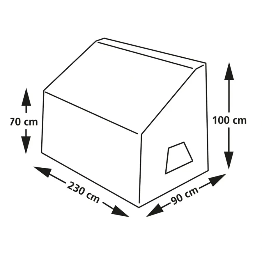 Eurotrail Cantonic Tuinbank Beschermhoes 230x90x70/100 cm - afbeelding 4