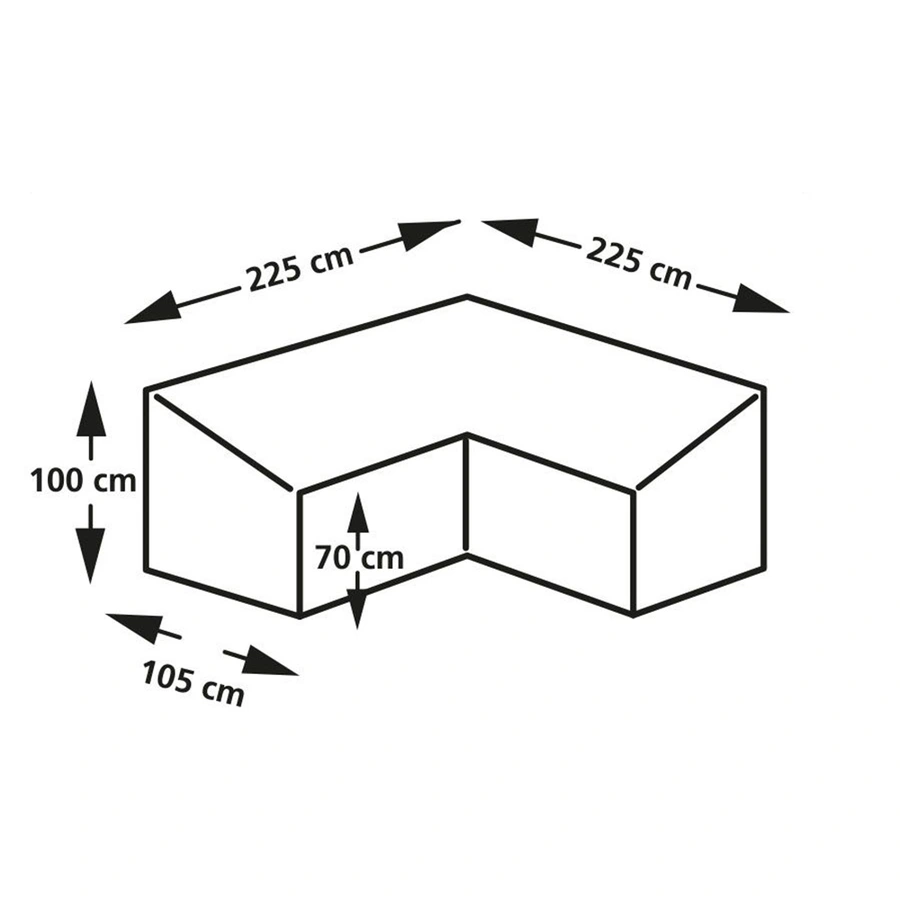 Eurotrail Cantonic Hoekbank Beschermhoes 225x225x70/100 cm - afbeelding 2