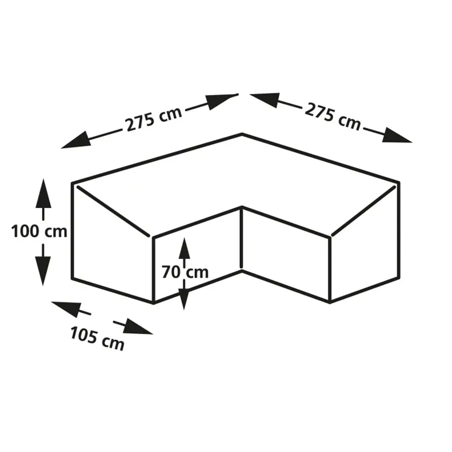 Eurotrail Cantonic Hoekbank Beschermhoes 275x275x 70/100 cm - afbeelding 5