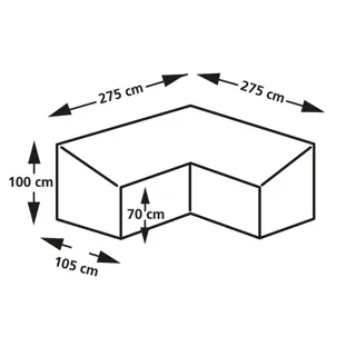 Eurotrail Cantonic Hoekbank Beschermhoes 275x275x 70/100 cm - afbeelding 5