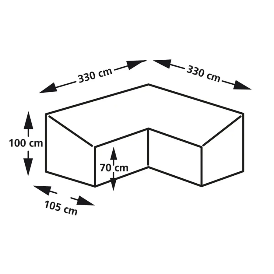 Eurotrail Cantonic Hoekbank Beschermhoes 330x330x70/100 cm - afbeelding 5