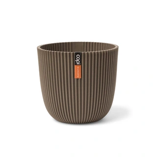 Capi Pot Bol Groove 22x20 cm - Warm Taupe - afbeelding 1