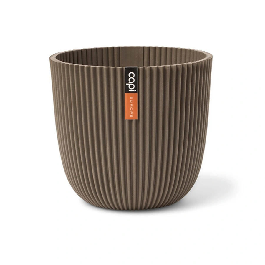 Capi Pot Bol Groove 25x23 cm - Warm Taupe - afbeelding 1