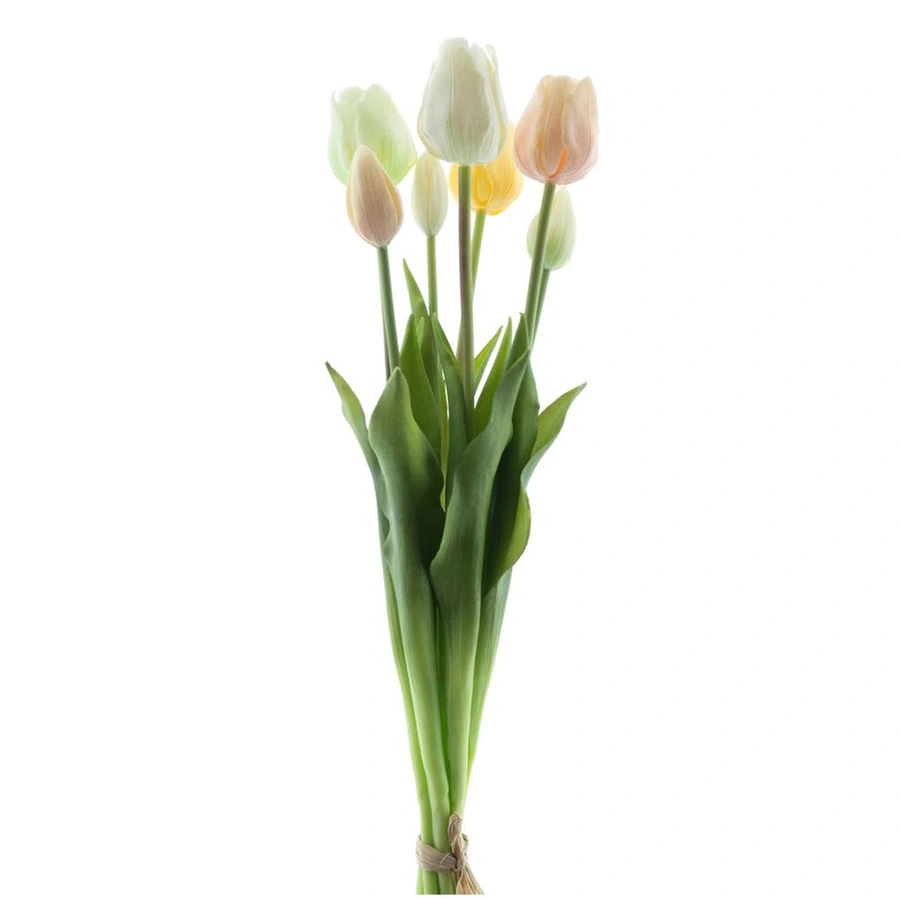 Bosje Kunst Tulpen Classic x7 Yellow/Green Combo - 47 cm