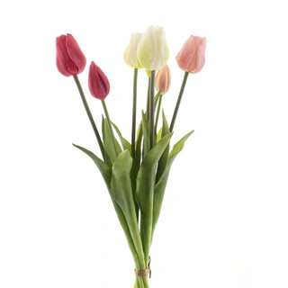 Bosje Kunst Tulpen Classic x7 Pink/Cream Combo - 47 cm