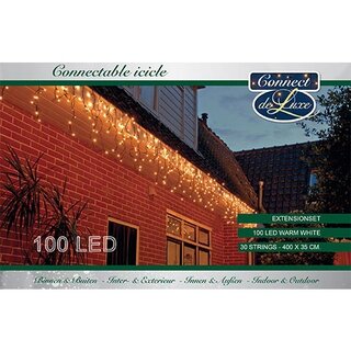 Koppelbare Ijspegelverlichting 100 LED - Warm wit