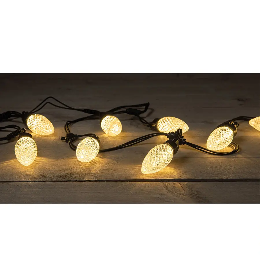 Koppelbare kerstverlichting Crystal 10 m - Warm wit