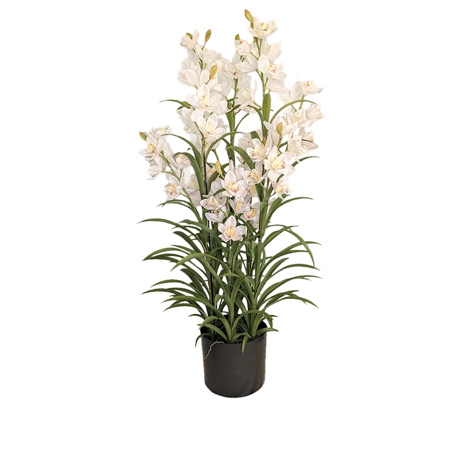 Cymbidium Kunstplant 125 cm - Wit