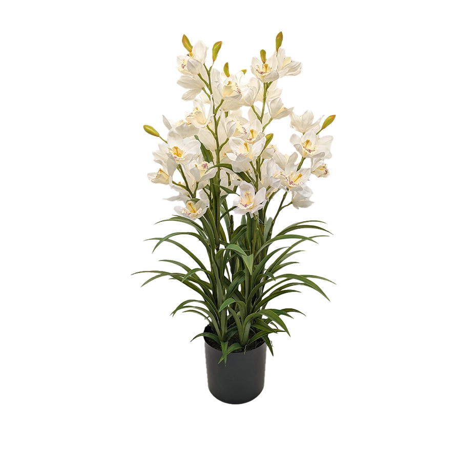 Cymbidium Kunstplant 90 cm - Wit