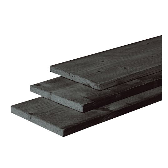 Douglas plank 2,5x25x400, zwart gedompeld