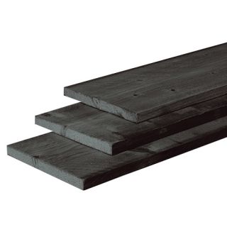 Douglas plank 2,5x25x500, zwart gedompeld