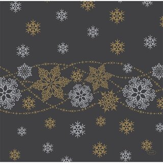 Duni Servetten Snow Glitter Black - 40x40 cm