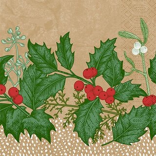 Duni Servetten Snowy Berries - 24x24 cm - afbeelding 1